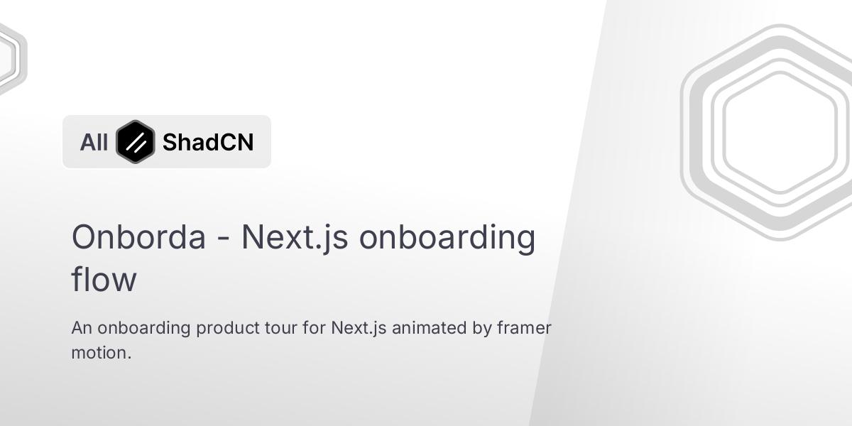 Onborda - Next.js onboarding flow | All Shadcn