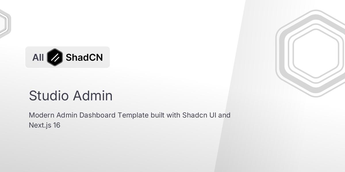 Studio Admin | All Shadcn