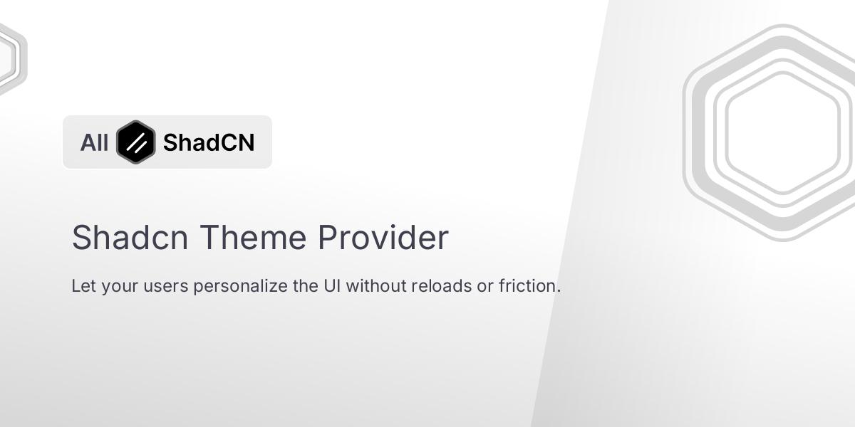 Shadcn Theme Provider | All Shadcn
