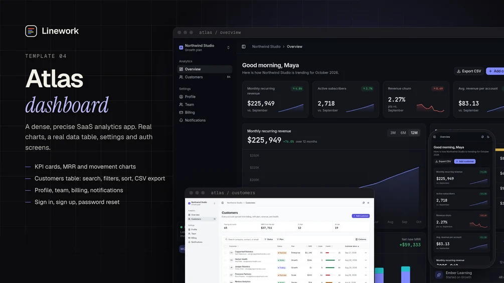 Atlas: Modern Next.js SaaS Dashboard Template