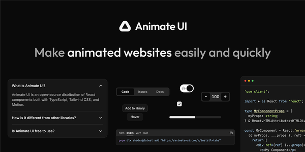 Animate UI – Animated React Components for Tailwind CSS