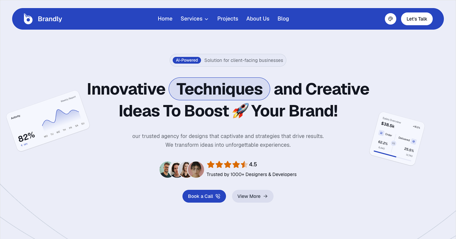 Brandly: Premium Shadcn Agency Website Template