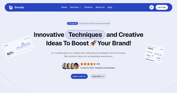 Brandly: Premium Shadcn Agency Website Template