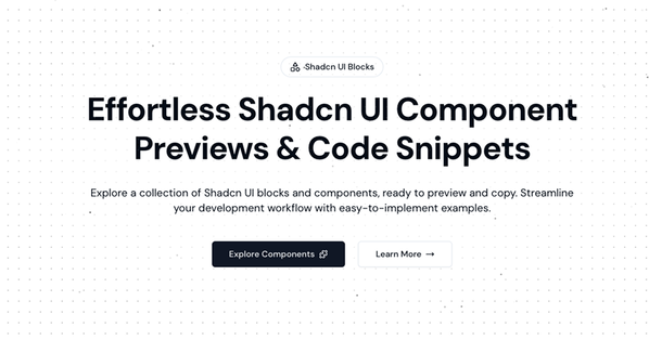 Shadcn UI Blocks – Tailwind CSS Components for Rapid Development