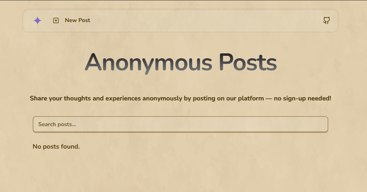Anonypost - Anonymous Platform for Sharing Thoughts