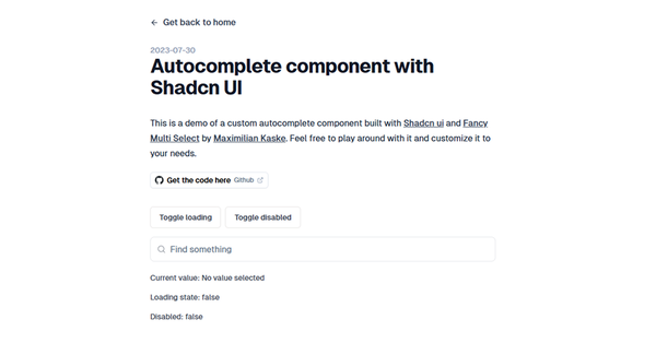 Autocomplete component with Shadcn UI