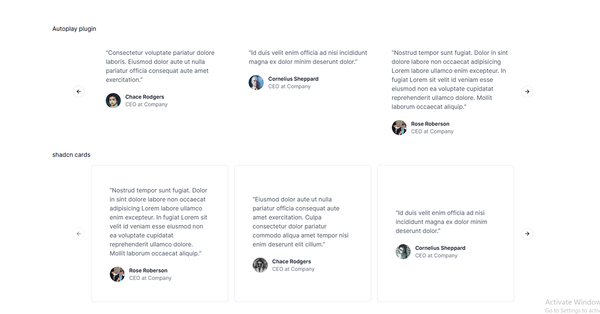 Shadcn Carousel Testimonials