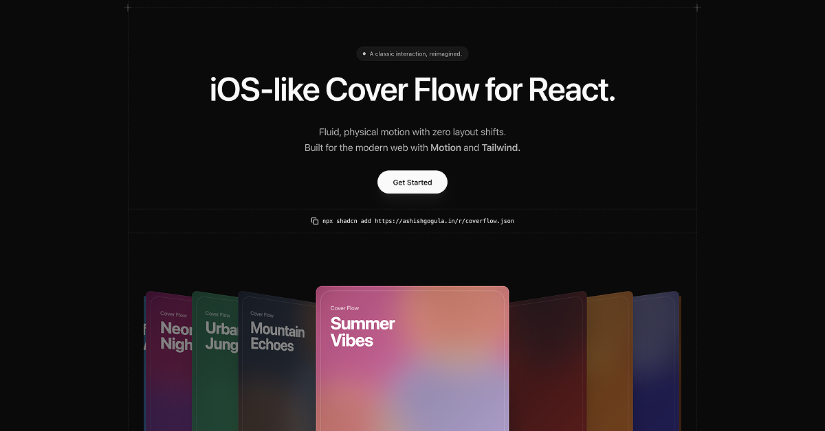 Cover Flow - iOS-Style Cover Flow for React