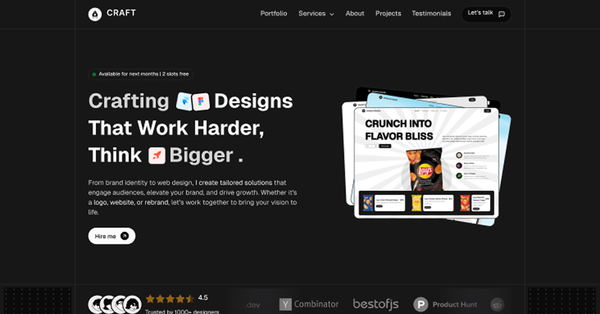 Craft - Portfolio Page Template