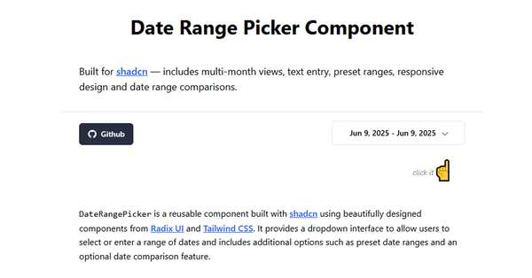 DateRangePicker: Date Range Selection Component