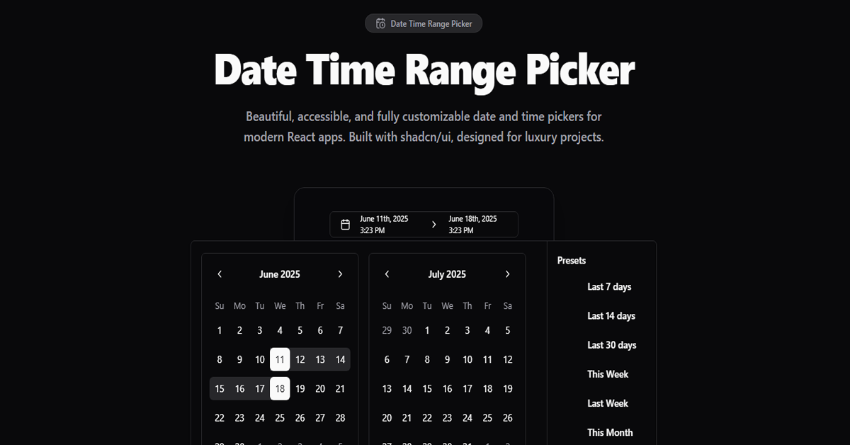 Date Time Range Picker