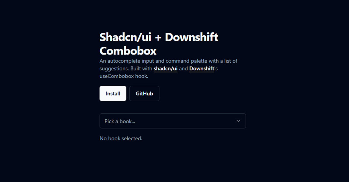 Shadcn/ui + Downshift Combobox