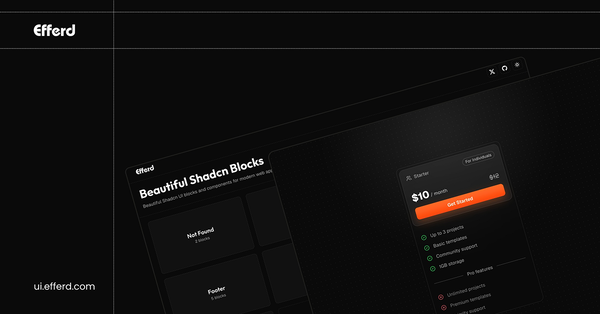 Efferd: Beautiful Shadcn UI Blocks and Components