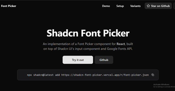 Shadcn Font Picker