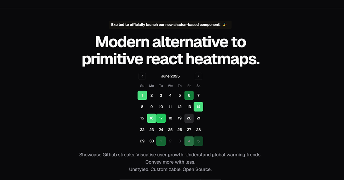 Shadcn Calendar Heatmap