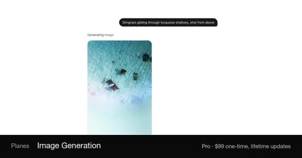 Planes Image Generation: Animated AI Image Reveal Component