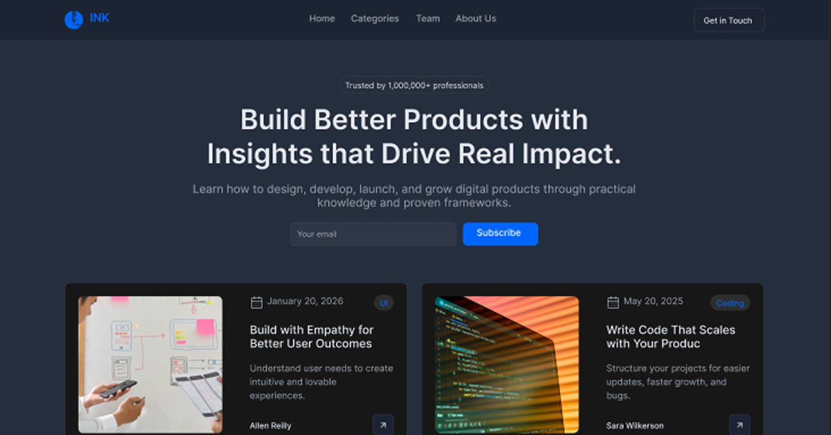Ink - Blog Page Template
