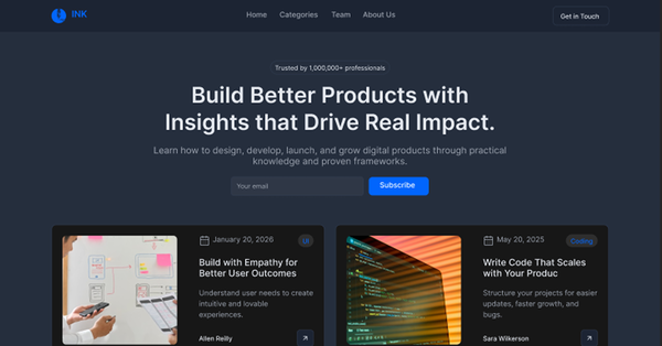 Ink - Blog Page Template