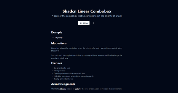 Shadcn Linear Combobox