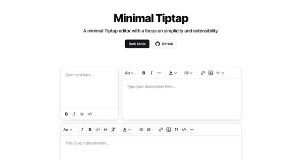 Minimal Tiptap - Text Editing for React