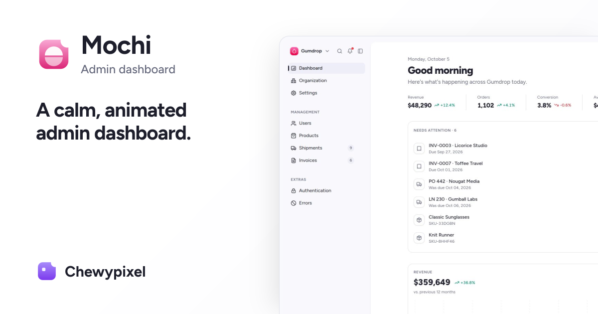 Mochi – Next.js Admin Dashboard Template