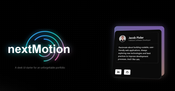 NextMotion: A Sleek, Reactive Portfolio Template
