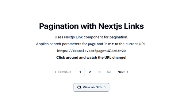 Shadcn Nextjs Link Pagination