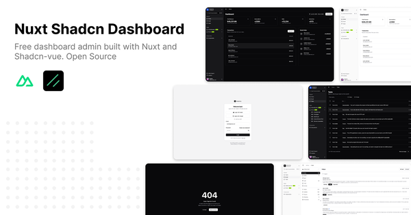 Nuxt Shadcn UI - Dashboard Template 