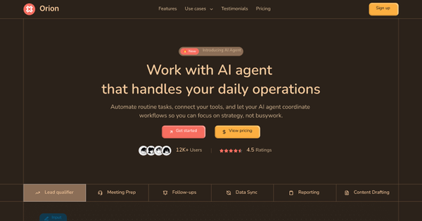 Orion - AI Agent Page Template