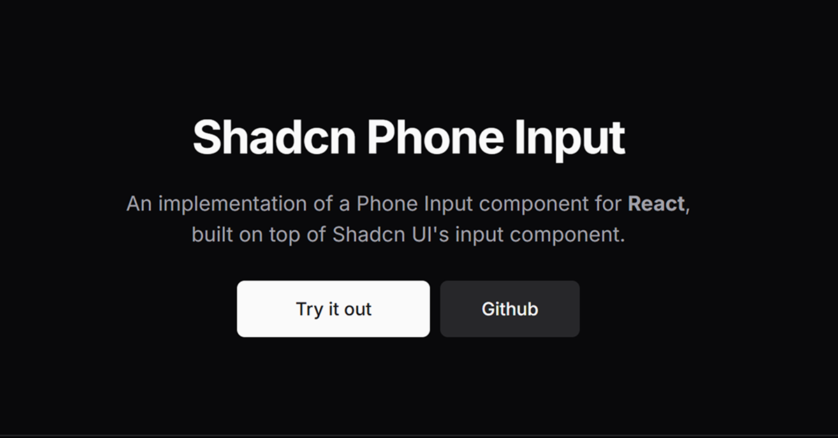 Shadcn Phone Input
