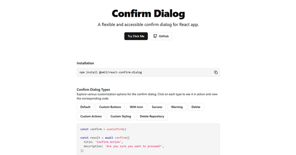React Confirm Dialog