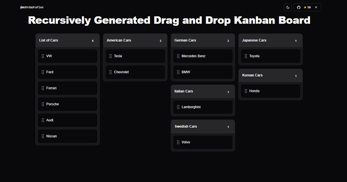 Recursive dnd-kit Kanban Board
