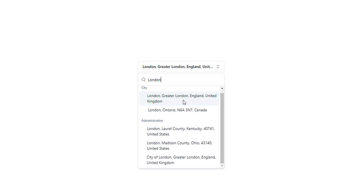 SearchAddress Component