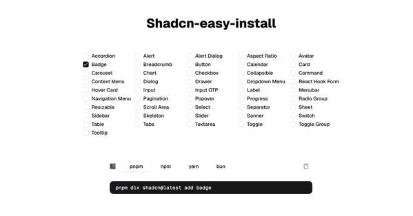 Shadcn Easy Install