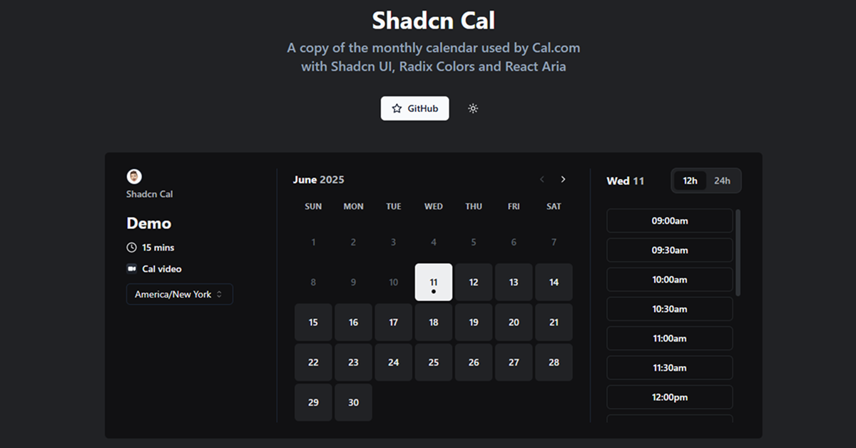 Shadcn Cal