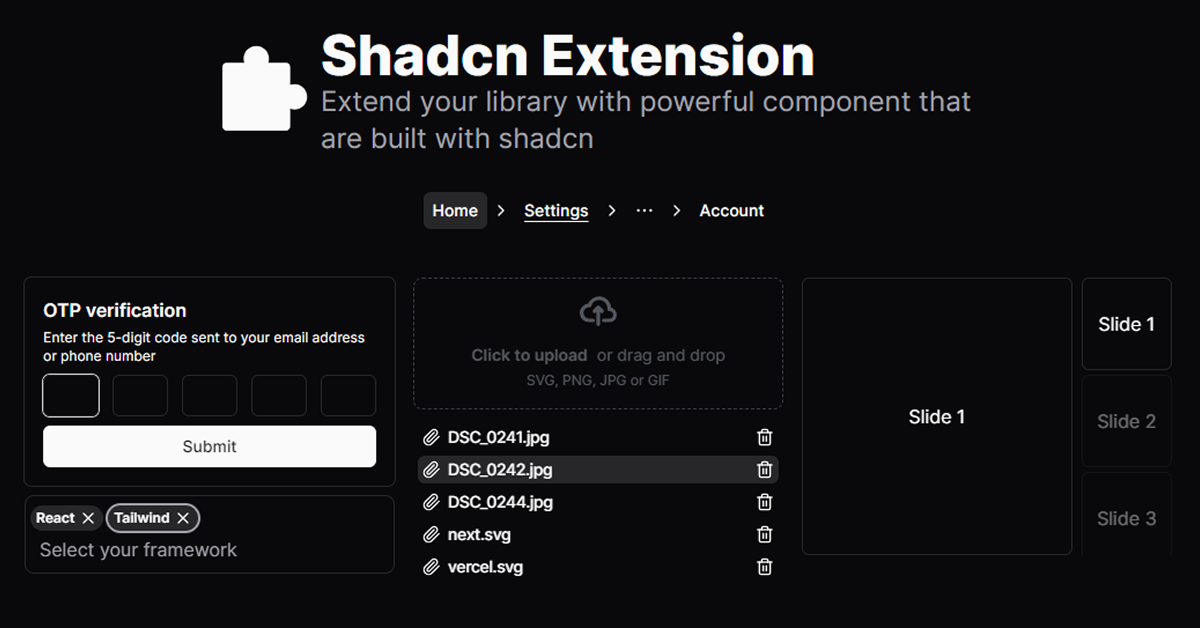 Shadcn Extension