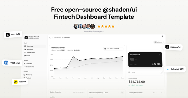 Shadcn Fintech - Finance Dashboard Template