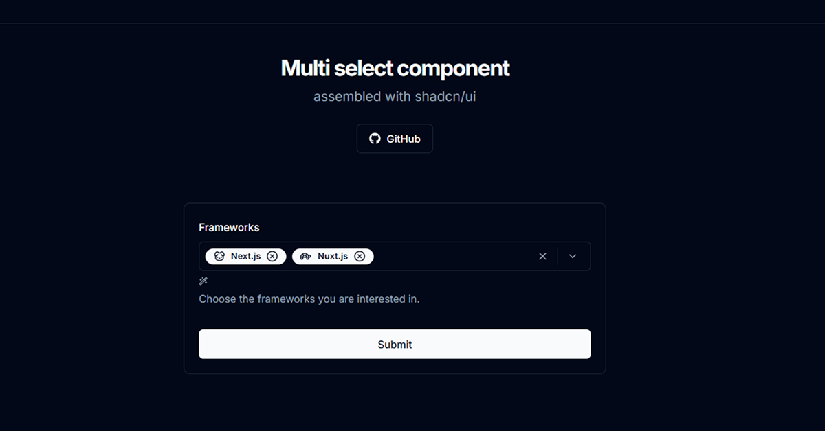 Multi-Select Component Setup in Next.js