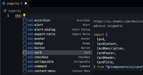 Shadcn/ui Snippets