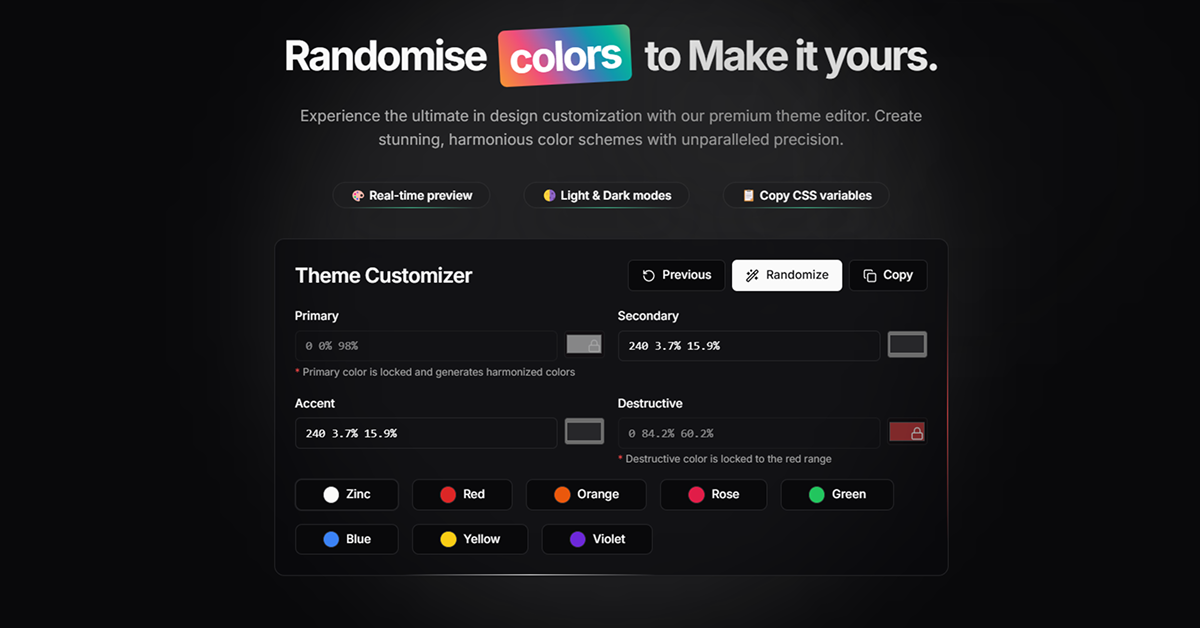 Shadcn Theme Generator
