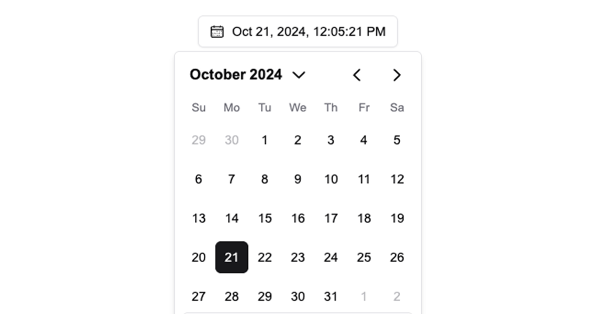 Shadcn DateTimePicker