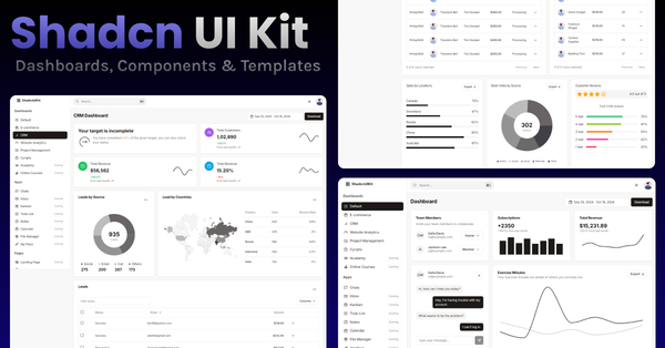 Shadcn UI Kit - Dashboards, Templates, Components 