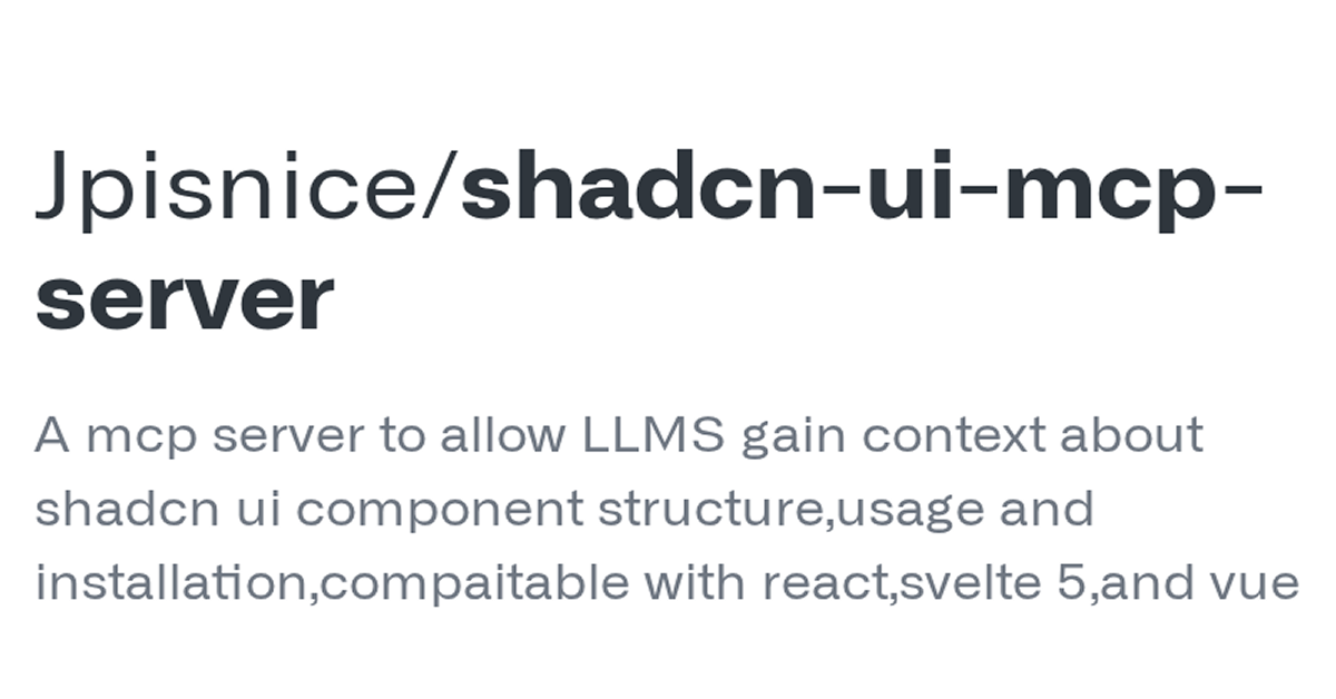 Shadcn/ui MCP Server