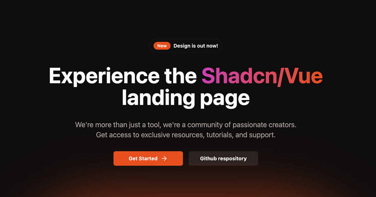 Shadcn/Vue - Landing template