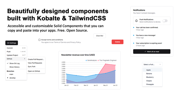 Solid UI - Kobalte and Tailwind CSS Components. 