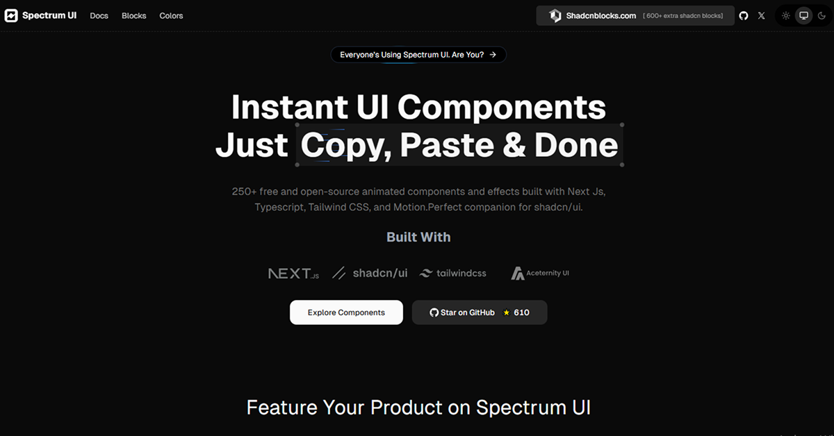 Spectrum UI: Beautiful React Component Collection