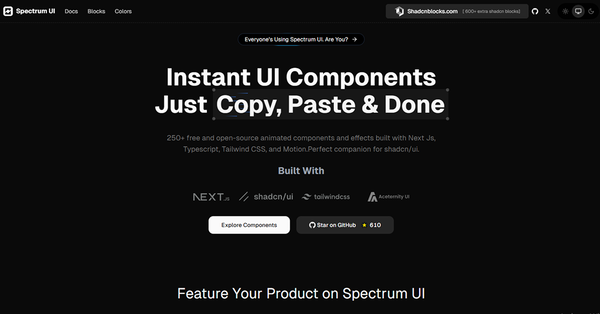 Spectrum UI: Beautiful React Component Collection