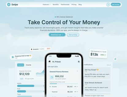 Swipe: Modern Shadcn Mobile App Landing Page Template