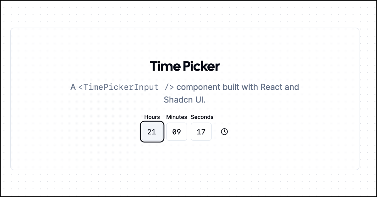 TimePicker 