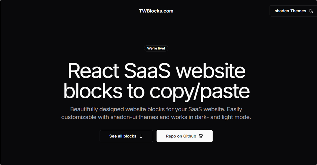 TWBlocks - SaaS website blocks